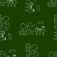 Blackboard School Seamless vector pattern N17