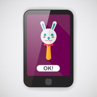 baby Rattle flat icon with long shadow eps10 N20