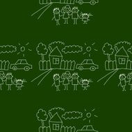 Blackboard School Seamless vector pattern N32