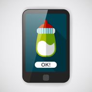 Baby bottle flat icon with long shadow eps10 N5