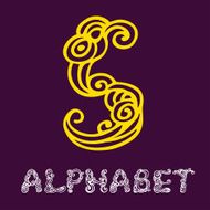 Doodle hand drawn sketch alphabet Letter S