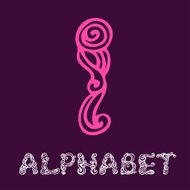 Doodle hand drawn sketch alphabet Letter I