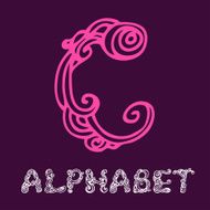 Doodle hand drawn sketch alphabet Letter C