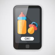 Baby bottle flat icon with long shadow EPS 10 N5