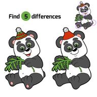 Find differences Christmas winter panda Game for children