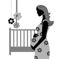 pregnant woman in room black