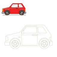 Connect the dots to draw car educational game vector illustratio N2