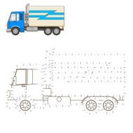 Connect the dots to draw truck educational game vector illustrat