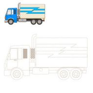 Connect the dots to draw truck educational game vector illustrat N2