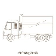 Coloring book truck educational game vector illustration