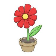 Flower cartoon vector illustration