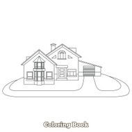 House cartoon coloring book vector illustration