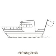 Yacht cartoon coloring book vector illustration