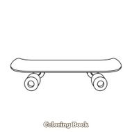 Skateboard cartoon coloring book vector illustration