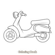 Scooter cartoon coloring book vector illustration
