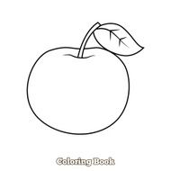 Apple cartoon coloring book vector illustration