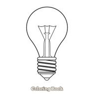 Lightbulb cartoon coloring book vector illustration