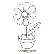 Flower cartoon coloring book vector illustration