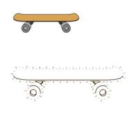 Connect the dots to draw skateboard educational game vector illu N2