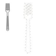 Connect the dots to draw fork educational game vector illustrati N2