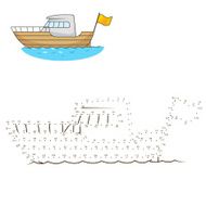 Connect the dots to draw yacht educational game vector illustrat N2