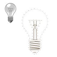 Connect the dots to draw lightbulb educational game vector illus N2