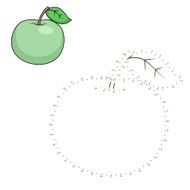 Connect the dots to draw apple educational game vector illustrat N2