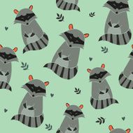 Raccoon Seamless pattern
