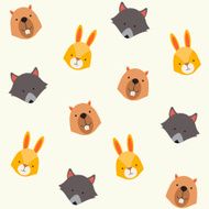 Cute animals vector pattern illustrations on colored background N4