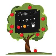 Blackboard nature nursery apple tree