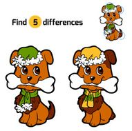 Find differences for children Christmas animals (dog)