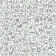Family and People on Seamless Background