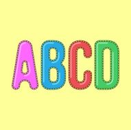 B C D A - Candy Colorful Editable Vector Alphabet