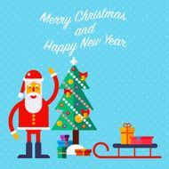 New Year and Christmas greeting card N2