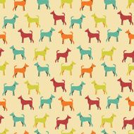 Animal seamless vector pattern of dog silhouettes N2
