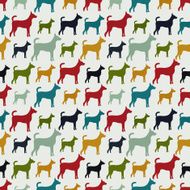 Animal seamless vector pattern of dog silhouettes N3