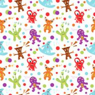 Funny colorful children&#039;s seamless pattern Vector illustration