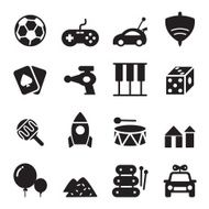 silhouette Toy icon set