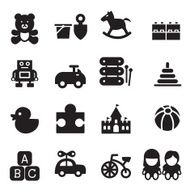 silhouette Toy icons set