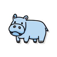 animal hippo doodle N3