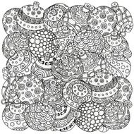 Pattern for coloring book Christmas balls