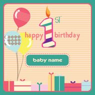 1st Birthday Greeting Card