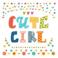 Cute girl card greeting card