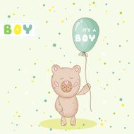 Baby Shower or Arrival Card - with Bear N5