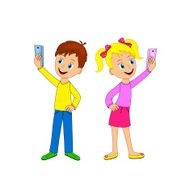 boy and girll taking selfie photo