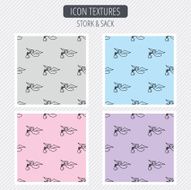 Stork with sack icon Newborn baby symbol N5