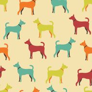 Animal seamless vector pattern of dog silhouettes N4