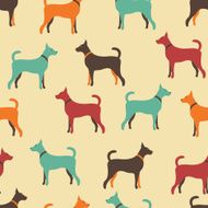 Animal seamless vector pattern of dog silhouettes N5