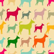 Animal seamless vector pattern of dog silhouettes N6