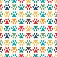 Animal seamless vector pattern of paw footprint Endless texture